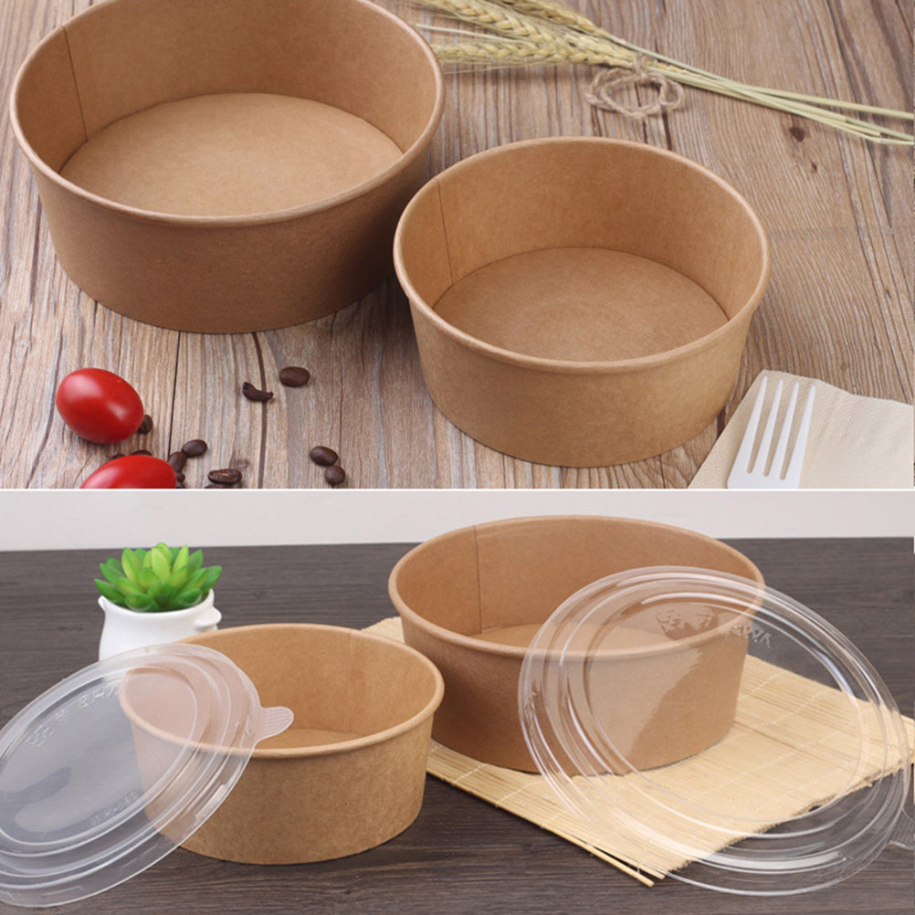 Meal Prep Bowl - ชามกระดาษคราฟท์ 20 ชิ้น ภาชนะเตรียมอาหาร ฝาปิดเกรดอาหารแบบใช้แล้วทิ้ง ชามอเนกประสงค์