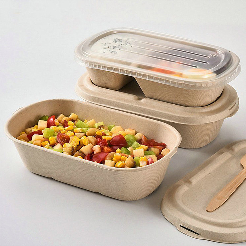 Meal Prep Bowl - 10/50PCS กล่องอาหารแบบใช้แล้วทิ้งกล่องอาหารกลางวันภาชนะใส่สลัดแบบเบาบรรจุภัณฑ์อาหารเยื่อกระดาษย่อยสลายได้ทางชีวภาพกล่องบรรจุภัณฑ์อาหาร