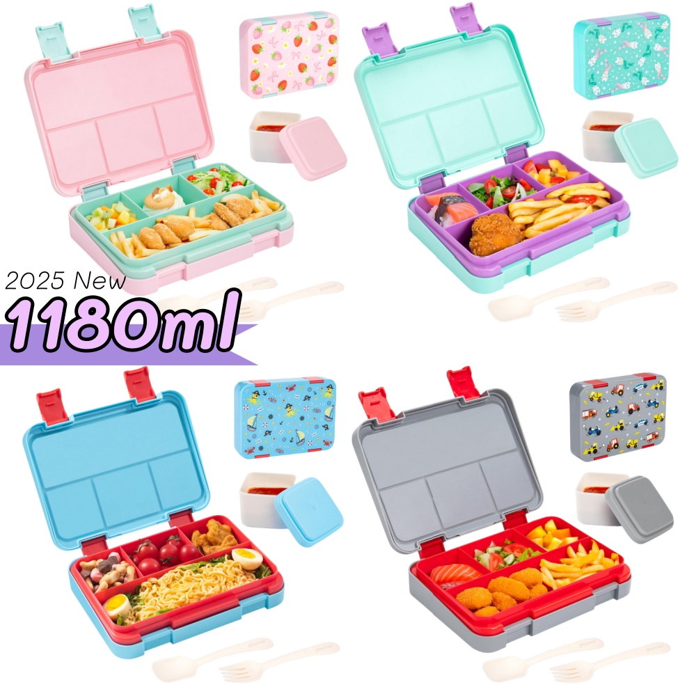 Meal Prep Or Prep Meal - 40oz รูปแบบการ์ตูน Bento กล่องอาหารกลางวันชุด Leak PROOF