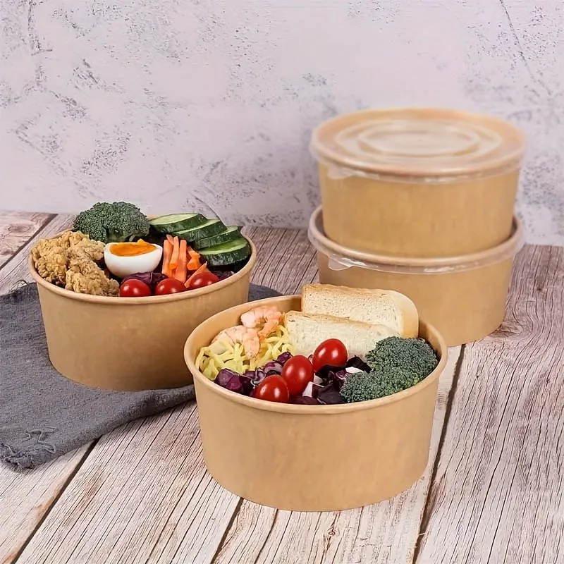15/30 ชิ้น ชามกระดาษคราฟท์แบบใ - Meal Prep Bowl บทวิจารณ์และราคา
